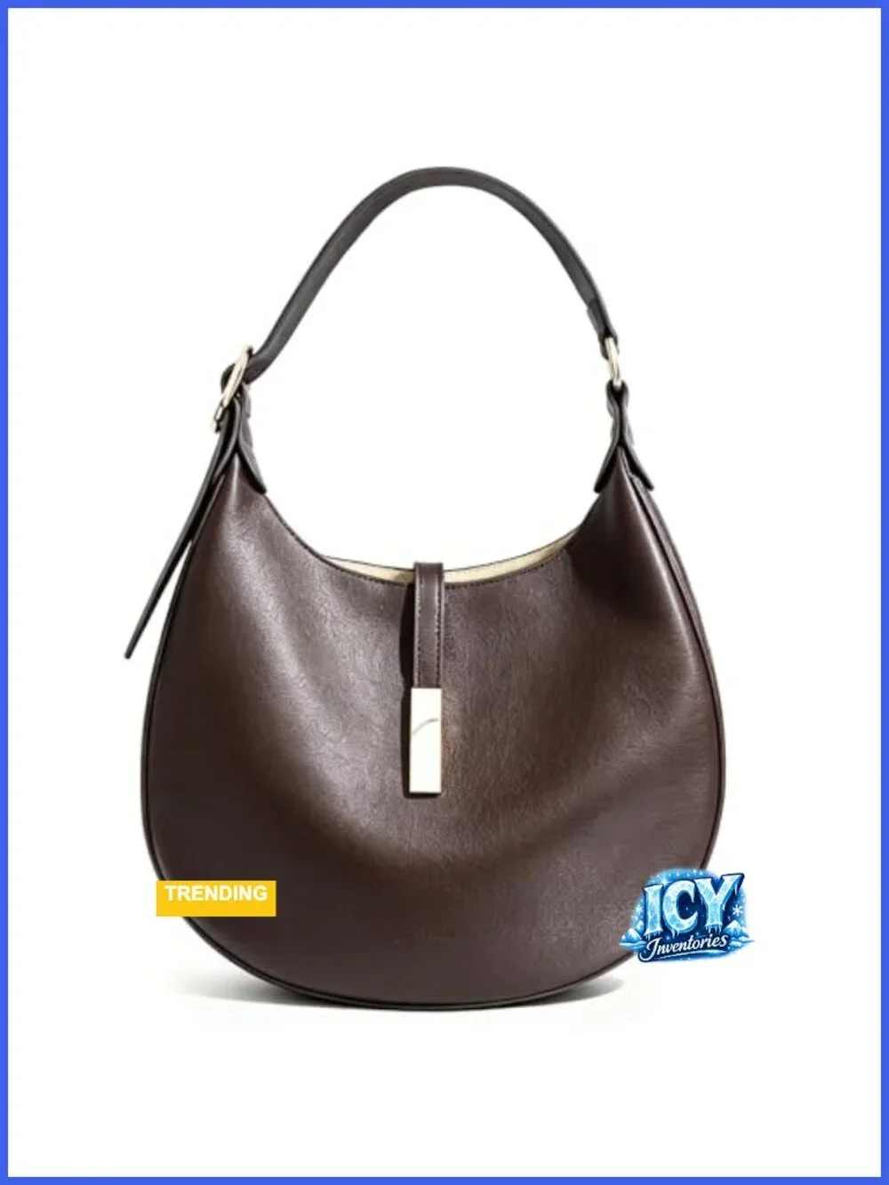 Faux Leather Hobo Shoulder Bag with Adjustable Strap for Women